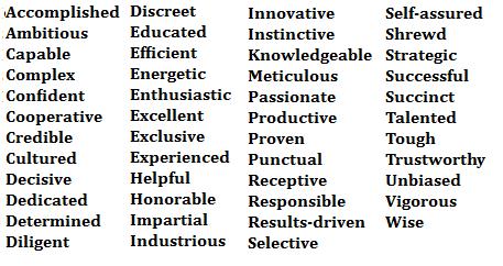 Adjectives-resume-buzz-words